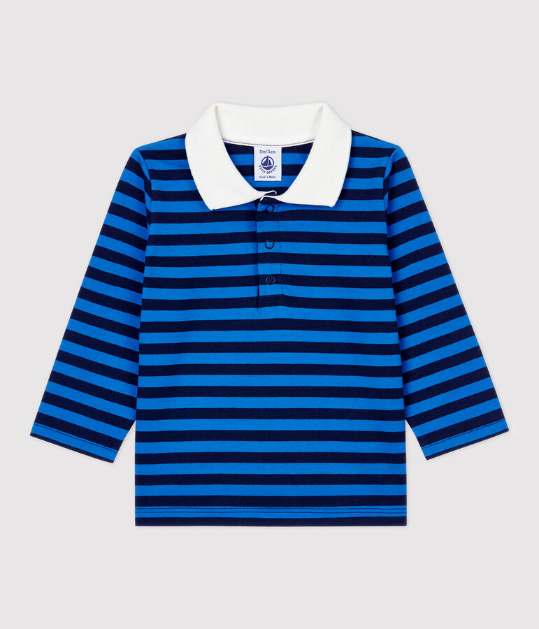 Baby-Poloshirt aus Baumwolle. blau SMOKING/ RUISSEAU
